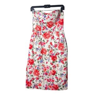 FRANCESCAS STRAPLESS FLORAL DRESS